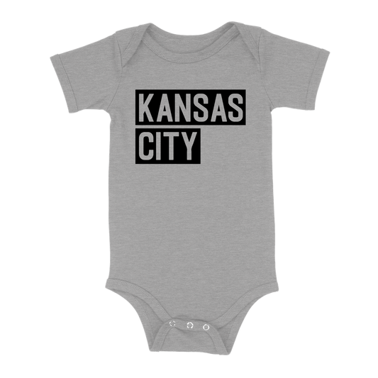 Kansas City Block Baby One Piece | Grey