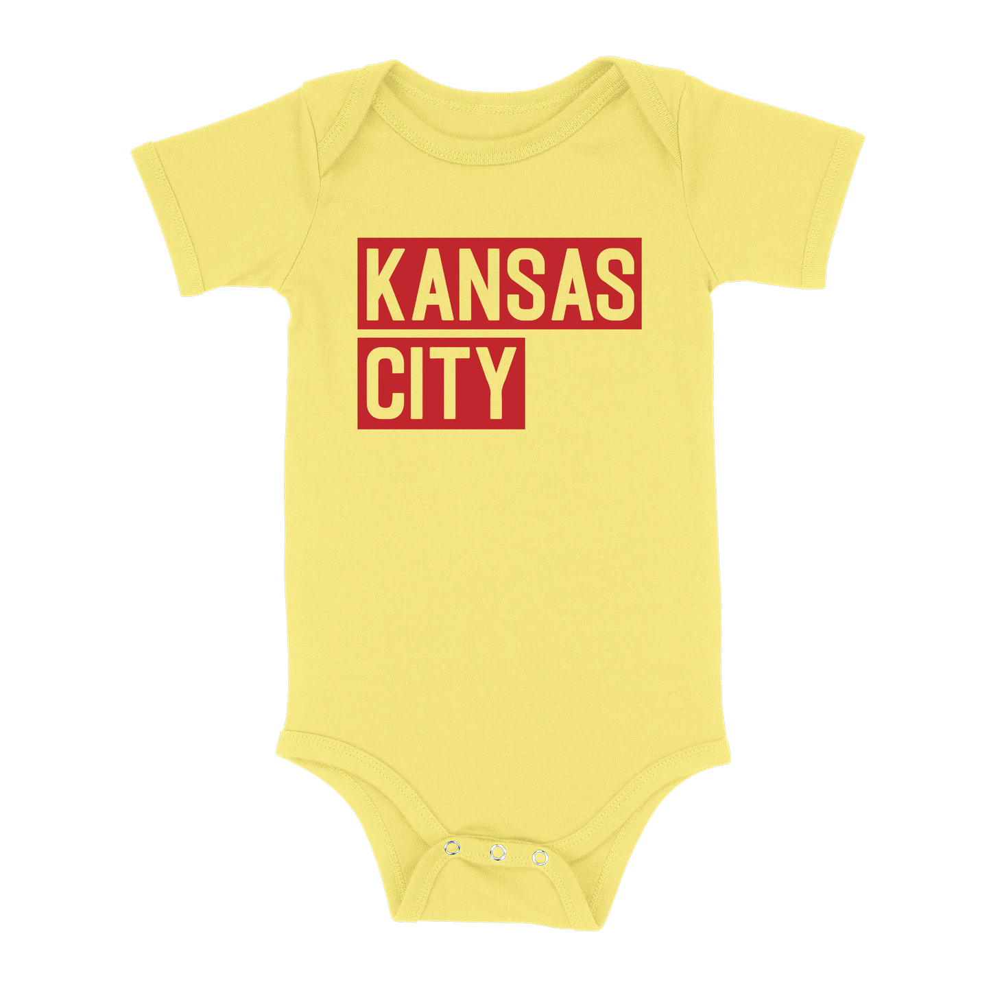 Kansas City Block Baby One Piece | Yellow