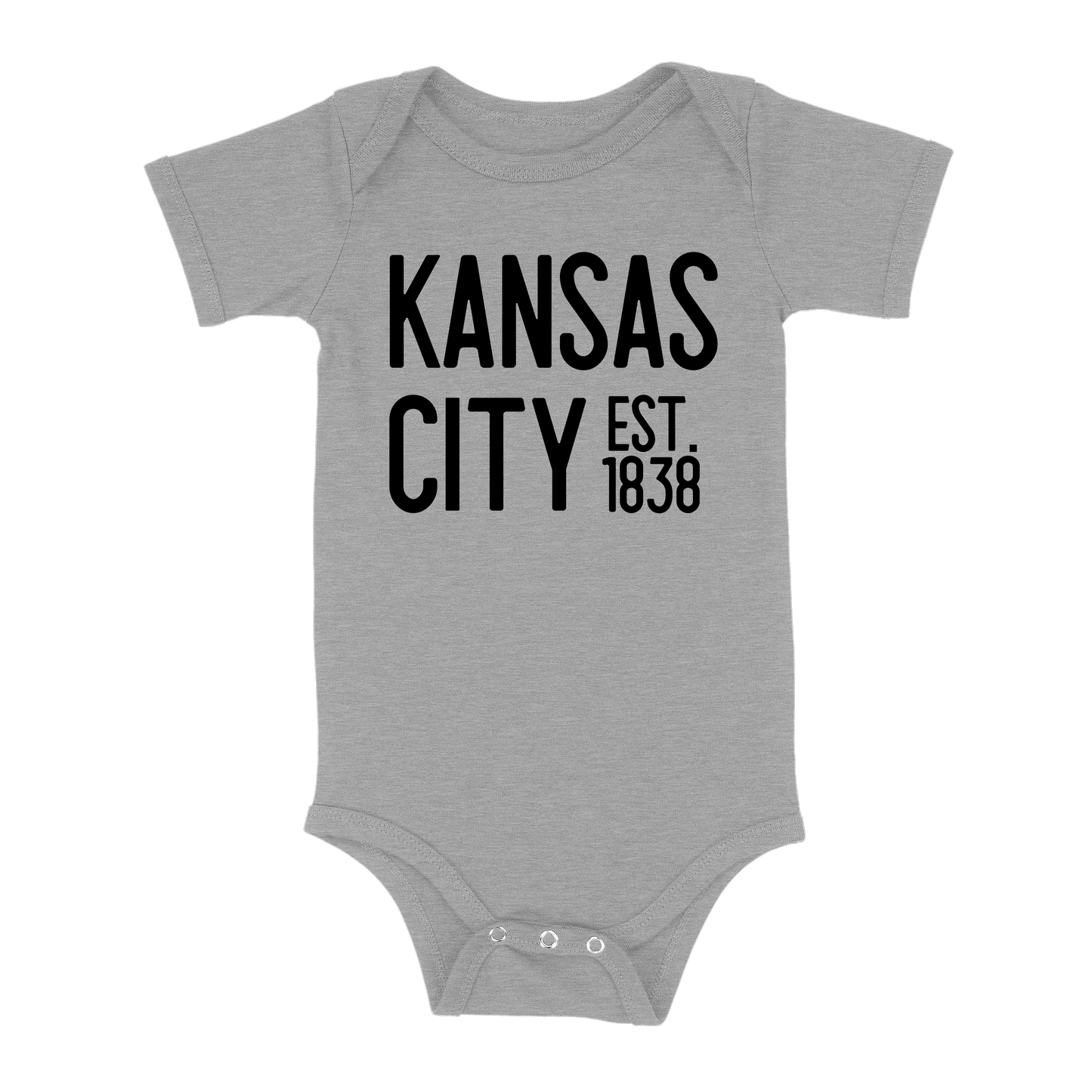 Kansas City EST 1838 Baby One Piece | Grey
