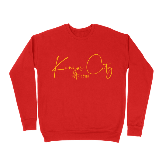 Kansas City EST 1838 Script Sweatshirt - Red