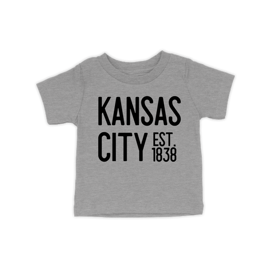 Kansas City EST 1838 Toddler Tee | Grey