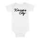 Kansas City Script Baby One Piece | White Black
