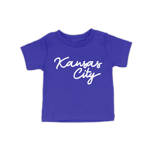 Kansas City Script Toddler Tee | Blue