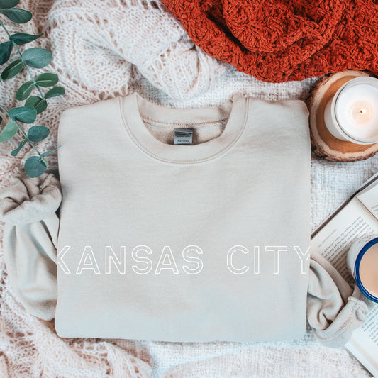 Kansas City Outline Sweatshirt - Sand