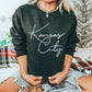 Kansas City Oversized Script Sweatshirt - Forest