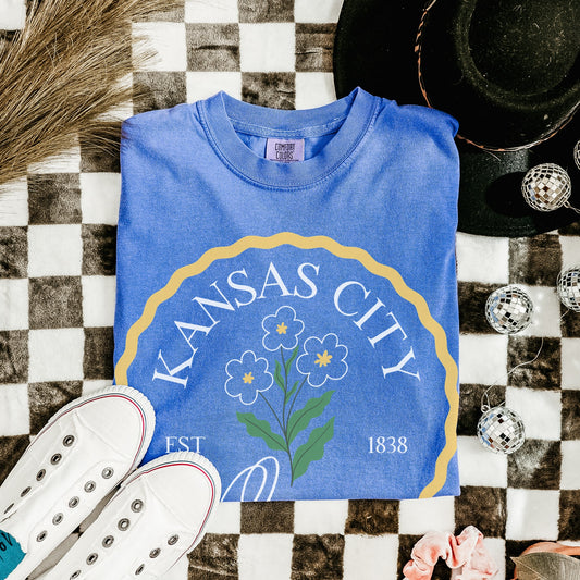 Kansas City Queen CC Tee - Flo Blue