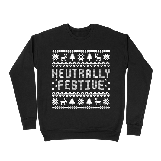Neutrally Festive Tacky Sweatshirt - Black