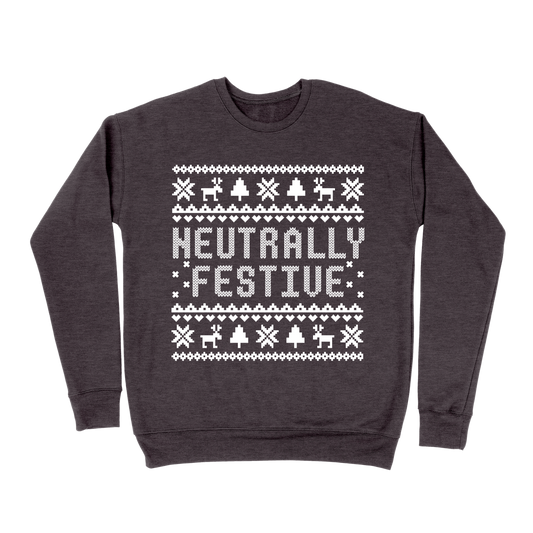 Neutrally Festive Tacky Sweatshirt - Dark Grey