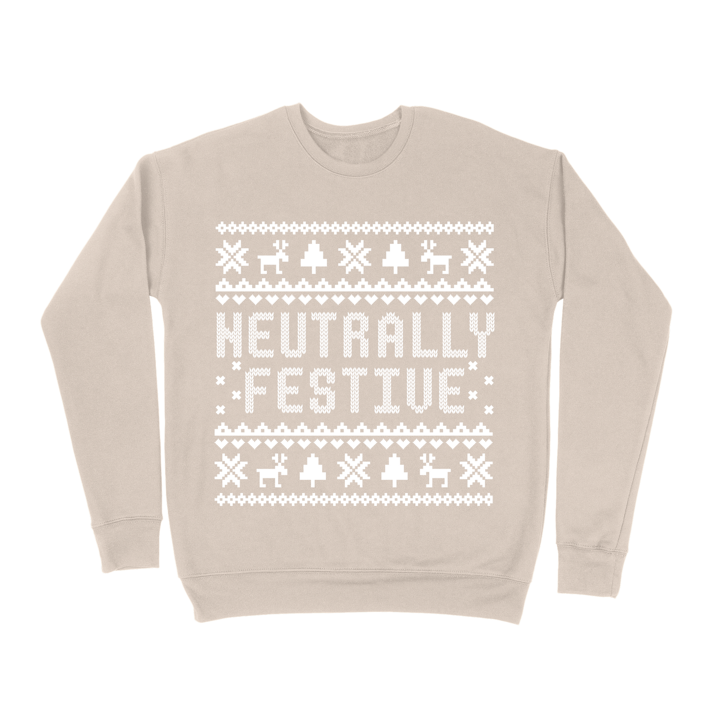 Neutrally Festive Tacky Sweatshirt - Sand