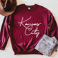 Kansas City Oversized Script Sweatshirt - Maroon