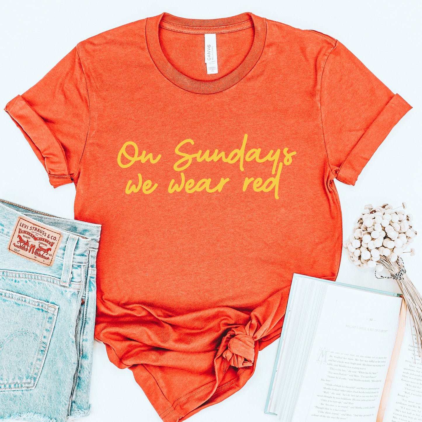 On Sundays We Wear Red Tee - Red