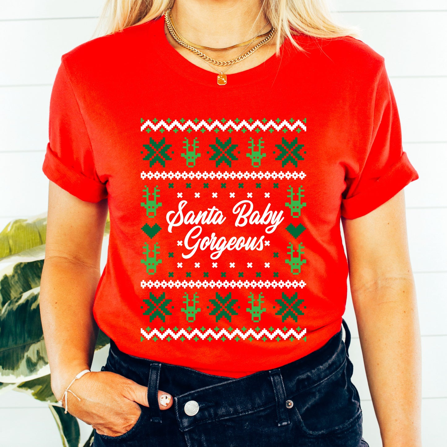 Santa Baby Gorgeous Tee - Red