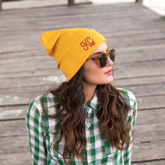 Script KC Beanie - Yellow
