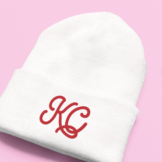 Script KC Beanie - White